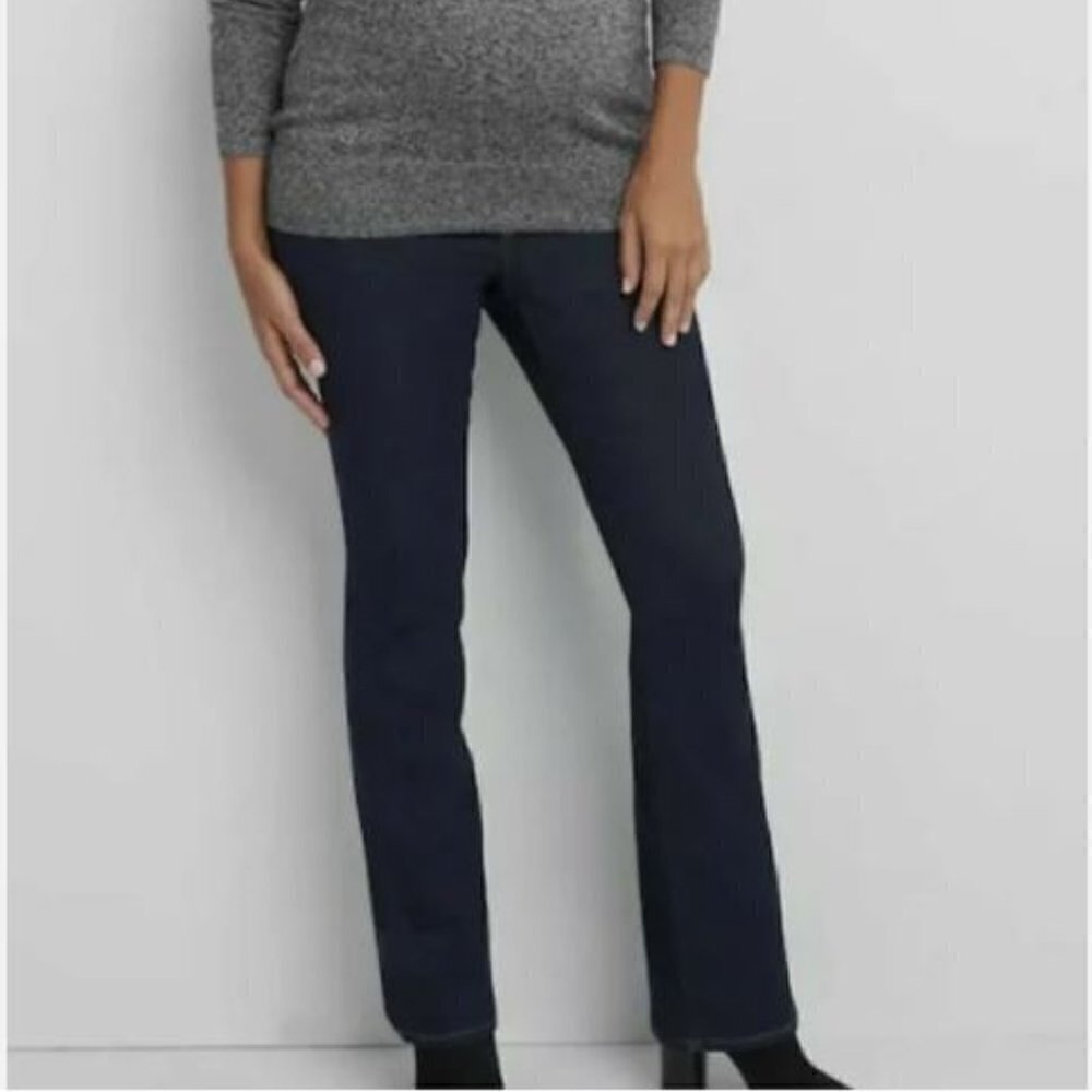 GAP Maternity 1969 Stretch Demi Panel Y2K VIBE Baby Boot Cut Dark Jean Size 26/2